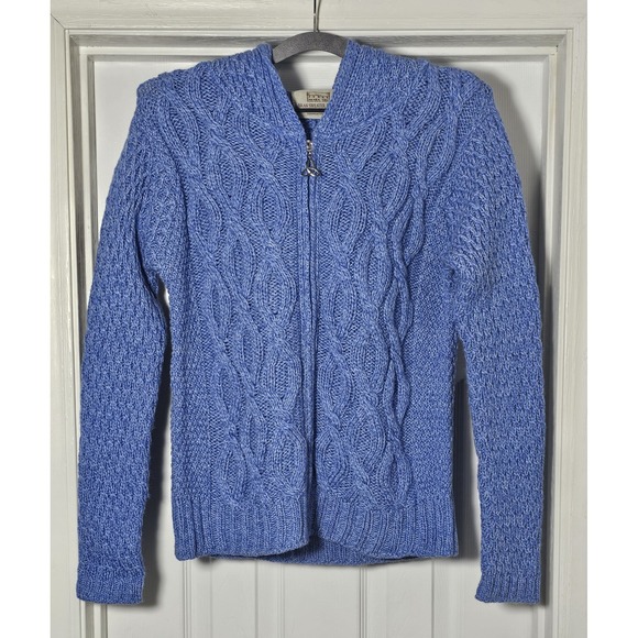 Aran Sweater Market 100% Merino Wool Full Zip Sweater Size M Cable Knit Blue,All Products : American Fashion Style Bags On Sale